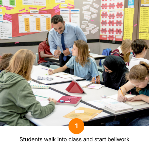 Step 1: Students walk into class