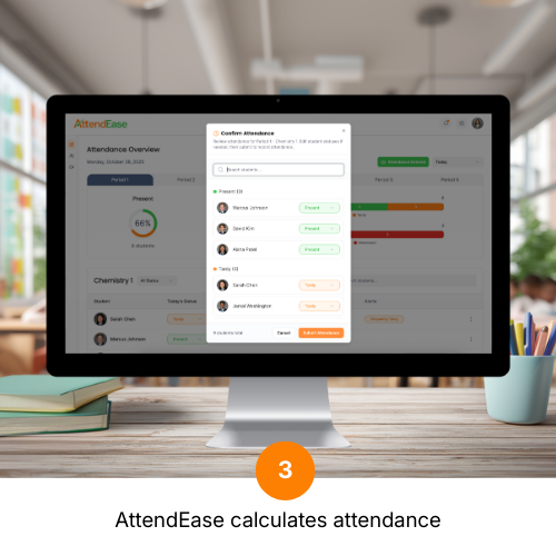 Step 3: AttendEase calculates attendance