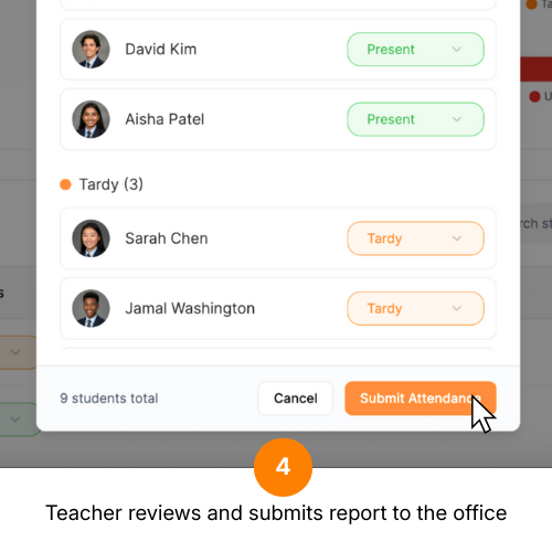 Step 4: Teacher submits with one click